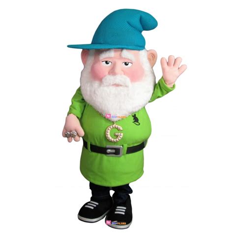 Emerald green dwarf mascot costume